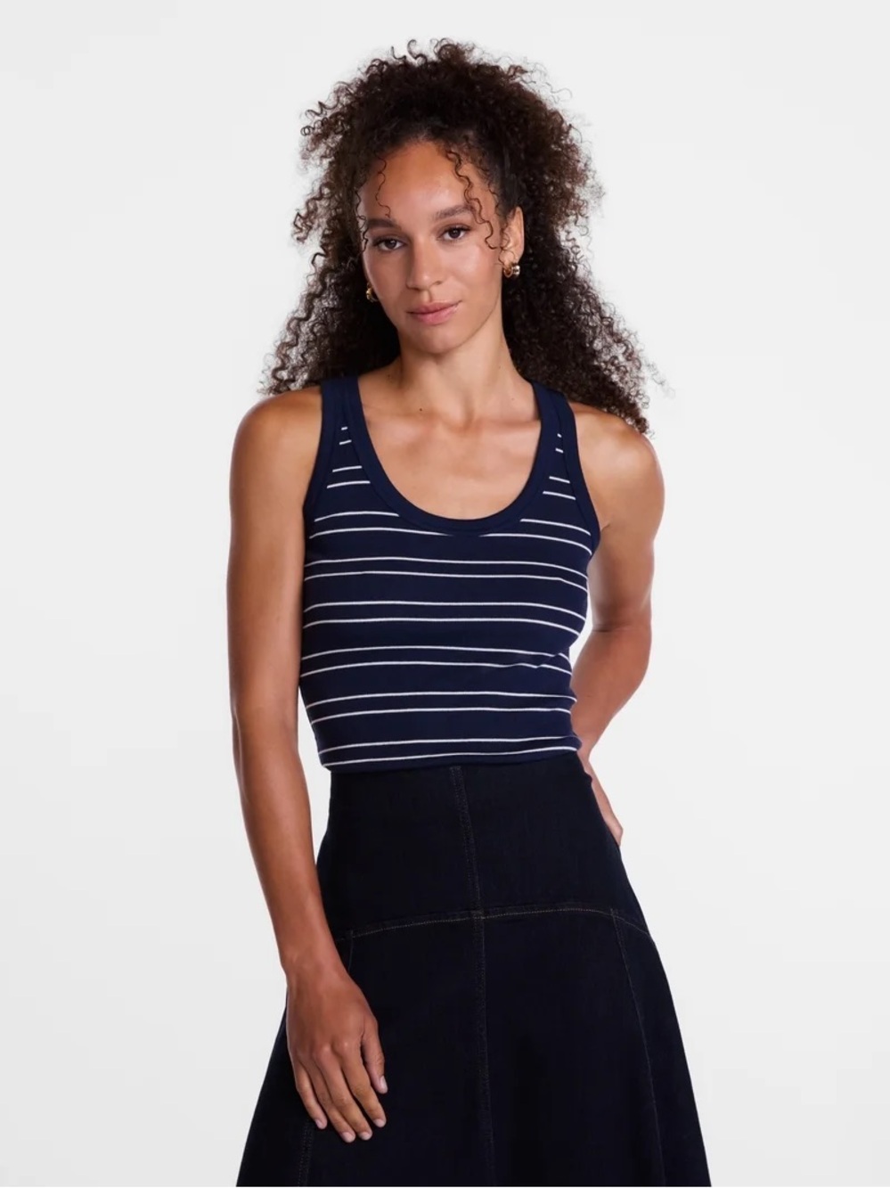 Scenario Women's Ribbed Striped Tank Top NWT